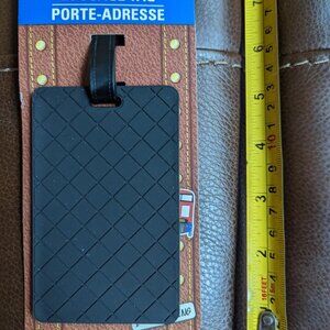 New Black Quilted Pattern Silicone Luggage Tag Name ID